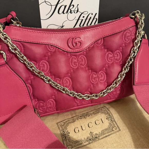 Gucci Matelasse Pink Quilted Crossbody Bag retail $3500 - Picture 3 of 16